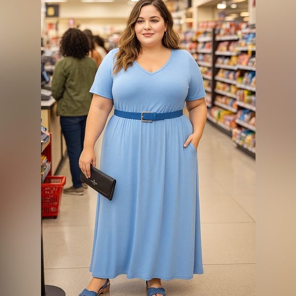 BN Zenana Premium Spring Blue Maxi Dress Various - Picture 8 of 8